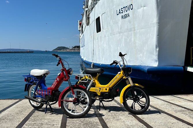 Back to the 80s Unique Vintage Tomos Moped Tour Split - Riva context: the promenade as a timeline
