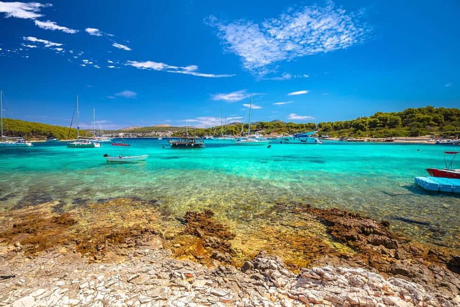 From Hvar: Blue Cave, Green Cave & 5 Islands Speedboat Tour - Stiniva Cove on Vis: Europe’s steep beach moment