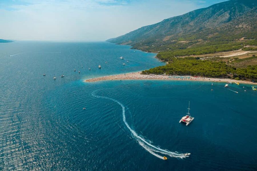 From Split: Catamaran Cruise to Bol, Golden Horn & Brač - Golden Horn Beach: 2 hours to swim, relax, and reset