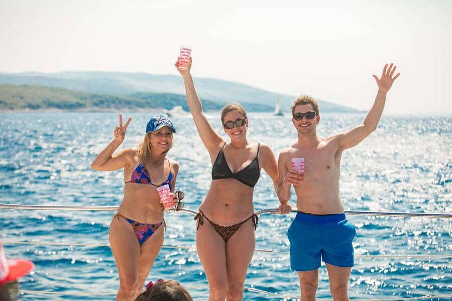 From Split: Catamaran Cruise to Bol, Golden Horn & Brač - Supetar to Bol by guided bus, plus a high viewpoint at Vidova Gora