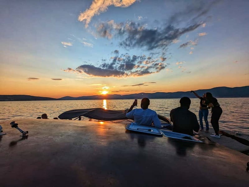 From Split: Sunset Powerboat Cruise with Drinks - From Diocletian’s Palace area to Marjan’s cliffs and mysterious caves