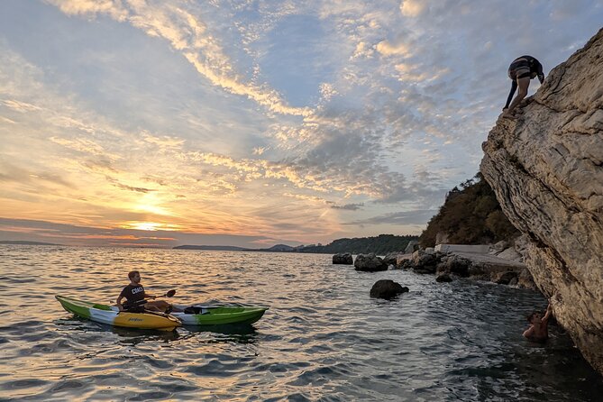 Kayak Sunset Tour In Split - Swimming and cliff jumping, with the key safety reality you should plan for