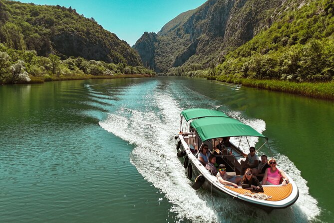 Omiš Glass-Bottom Boat Tour on Cetina River Canyon - The Radmanove Mlinice break: up to one hour of time to wander