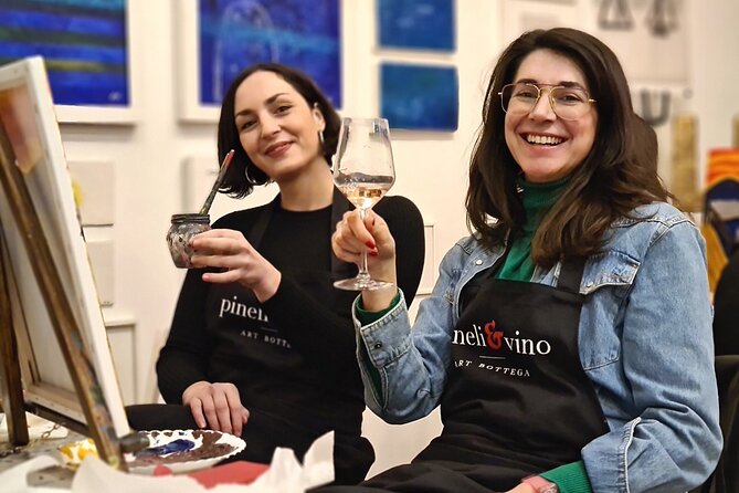 Painting party at Art Bottega - Paint & Wine Studio in Split - Wine, soft drinks, and the step-by-step painting flow