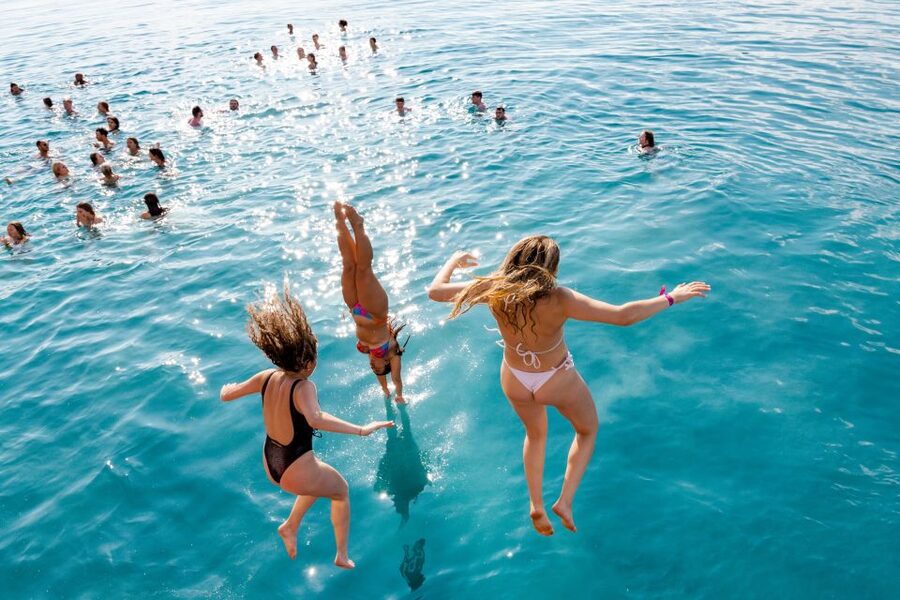 Split: Blue Lagoon Boat Party with DJs, Shots & After Party - Onboard setup: decks, DJs, free photos, and Wi-Fi