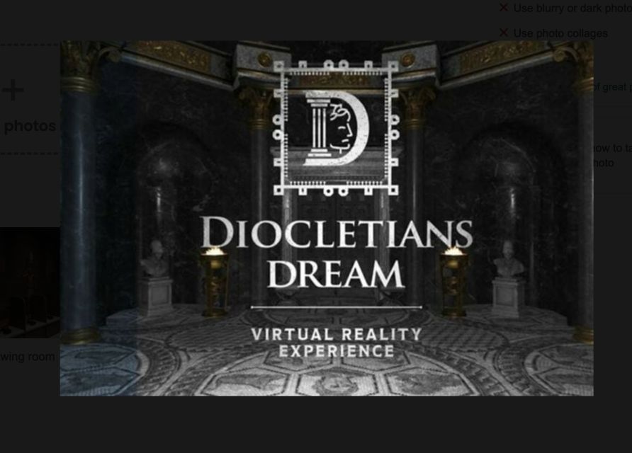 Split: Diocletian's Palace Virtual Reality Experience - Practical rules that shape the experience