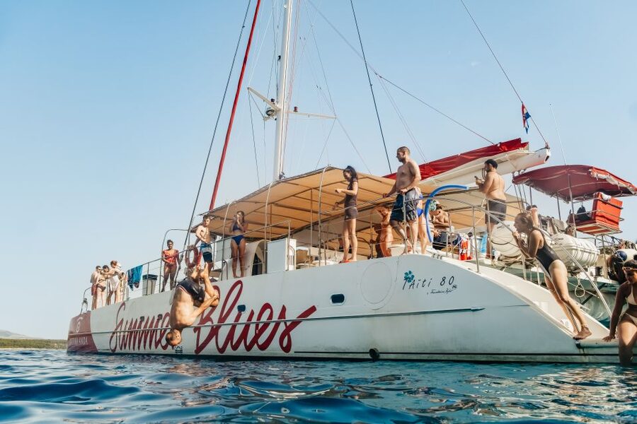 Split: Hvar, Pakleni, Brač & Šolta All-inclusive Tour - Food, Drinks, and On-Board Vibes on a Mega Catamaran
