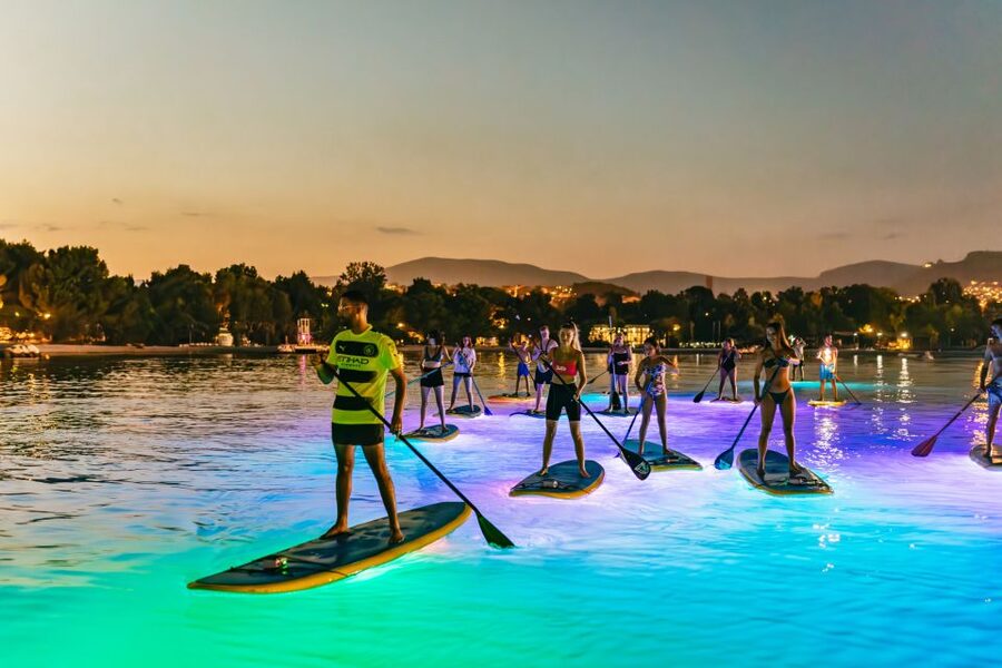 Split: Stand Up Paddleboard Night Glow Tour - Stobreč at night: how the sea-to-river route plays out