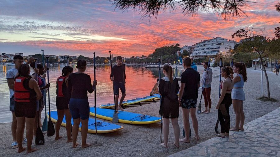 Split: Stand Up Paddleboard Night Glow Tour - The campsite setup: safety first, then sea legs