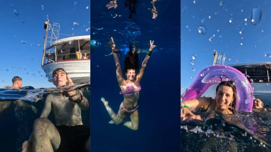 Split: Sunset Boat Party with Live DJs and Blue Lagoon Swim - The Blue Lagoon swim stop, what you get and how to handle it