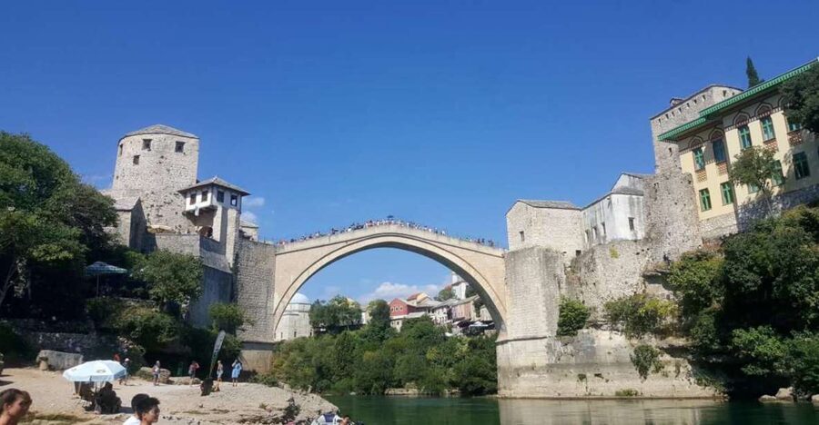 Split/Trogir: Mostar and Medjugorje Tour with Wine Tasting - The Old Bridge Walk: Photos Are Easy, Footing Is Not