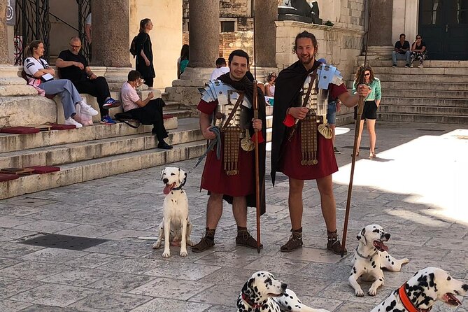 Walking Tour of Split and Diocletian's Palace - Riva Harbor and the bronze model, Split’s modern promenade link